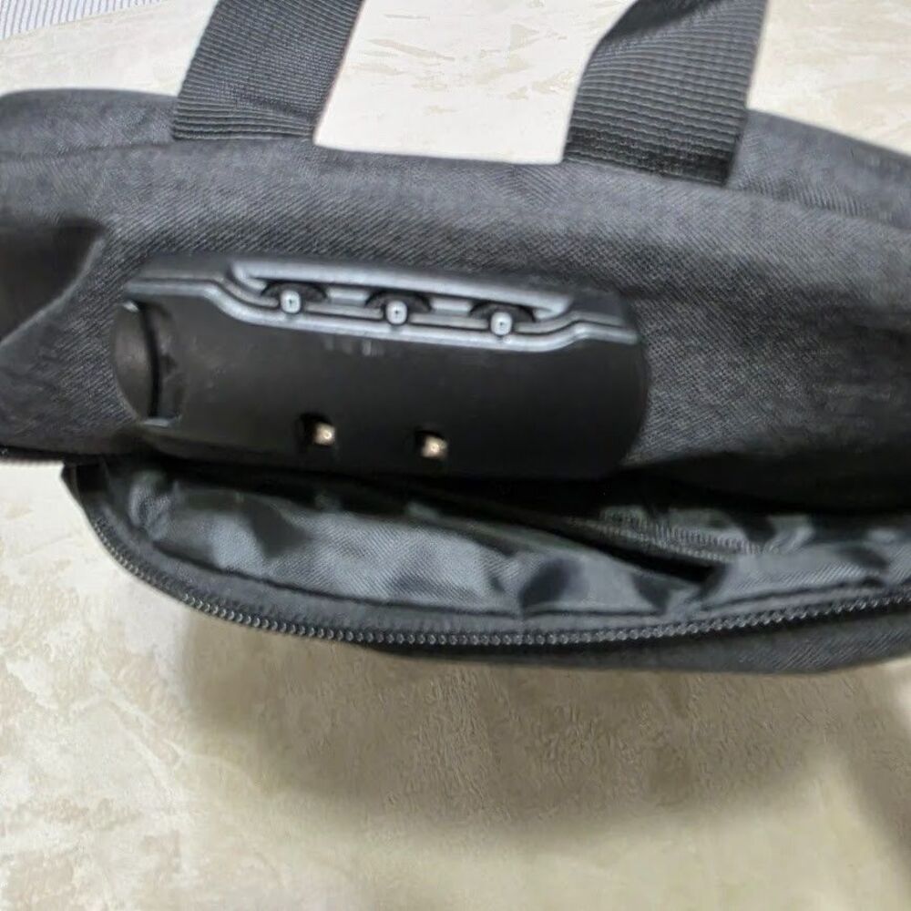 Ambor Backpack Anti Theft Lock Headphone/Battery Jack Black Zipper Pockets Cords - Picture 3 of 10